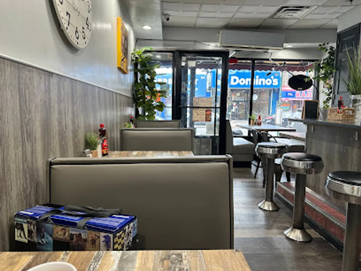 Interior view of Mary's Coffee Shop showing tables and decor
