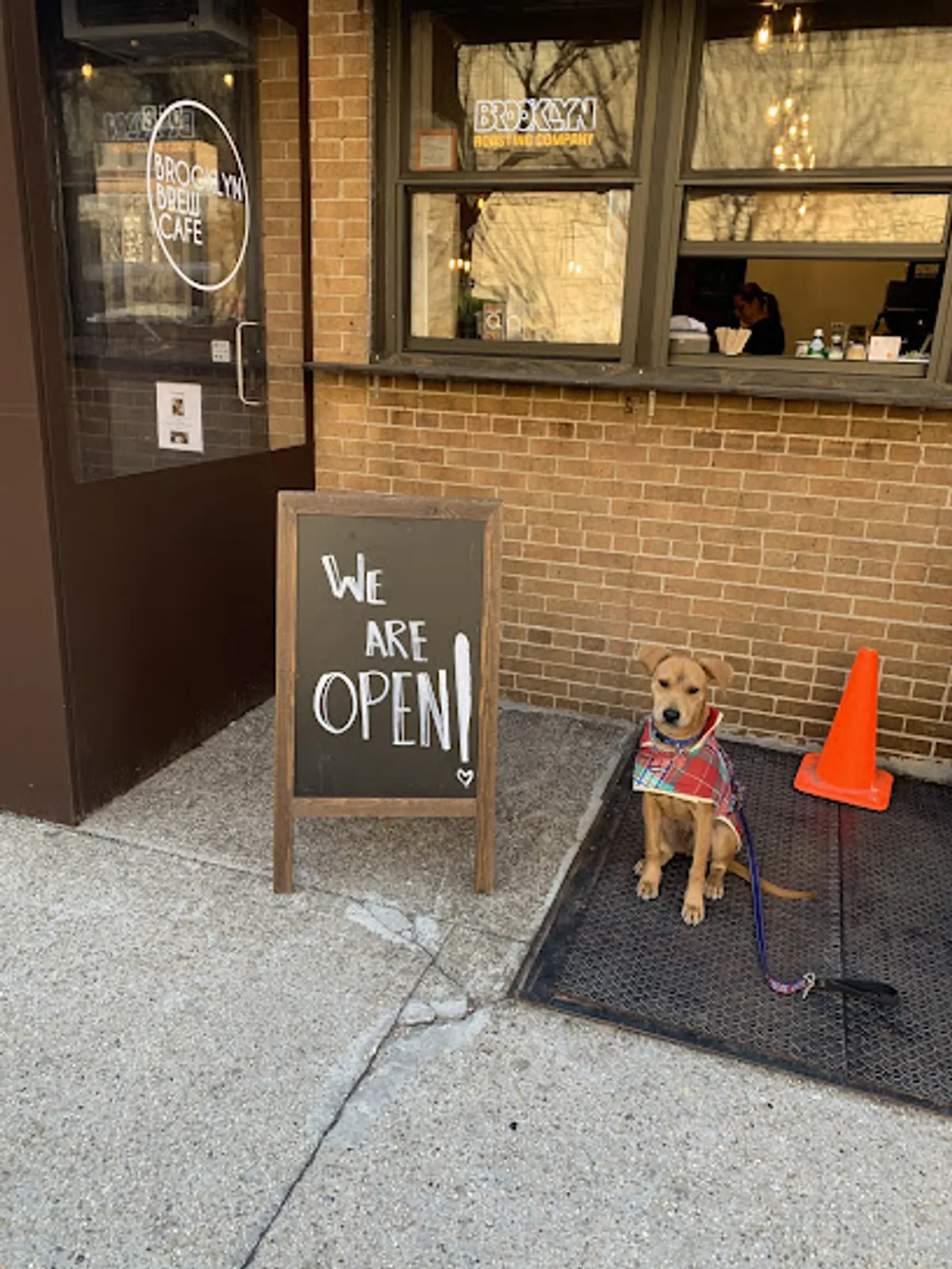 Interior view of Brooklyn Brew Cafe showing customers and baristas