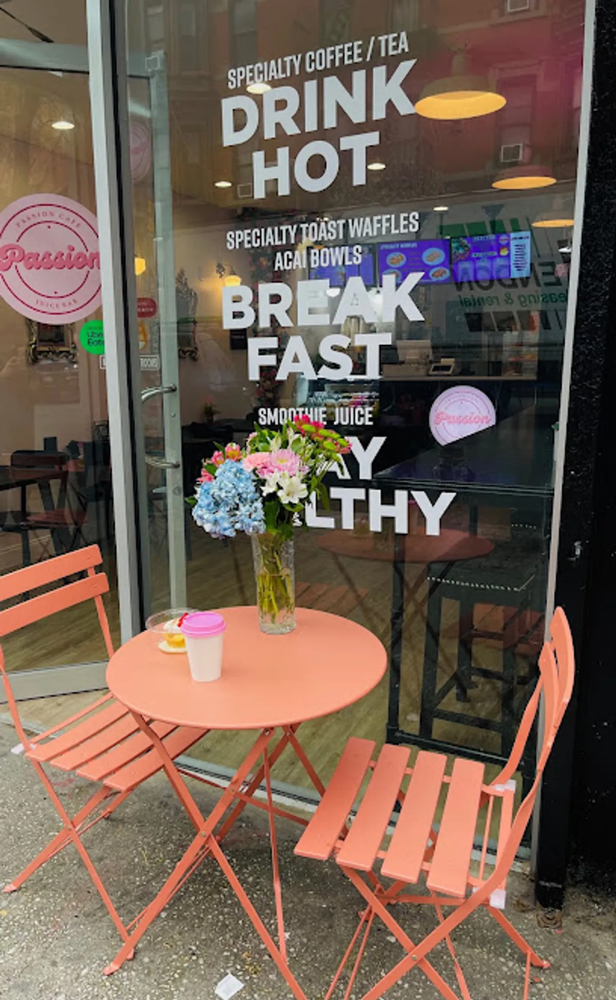 Interior view of PASSION CAFE & JUICE BAR, a popular spot in brooklyn