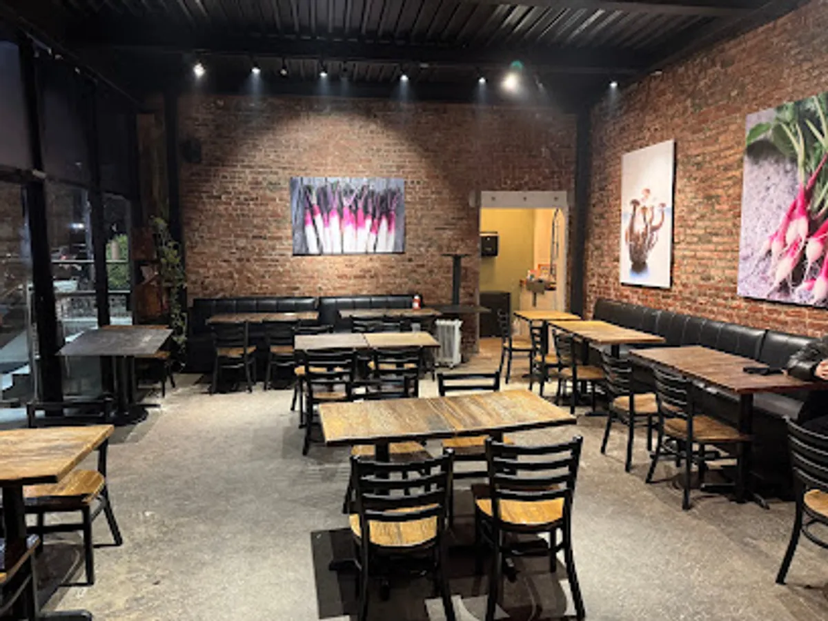 Interior view of Brooklyn Artisan Bakehouse with freshly baked breads on display