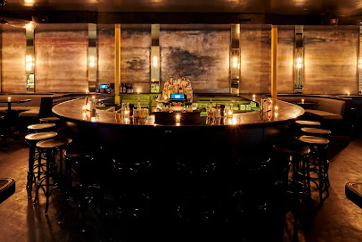 Customers enjoying drinks at Bar Meridian in Crown Heights, Brooklyn