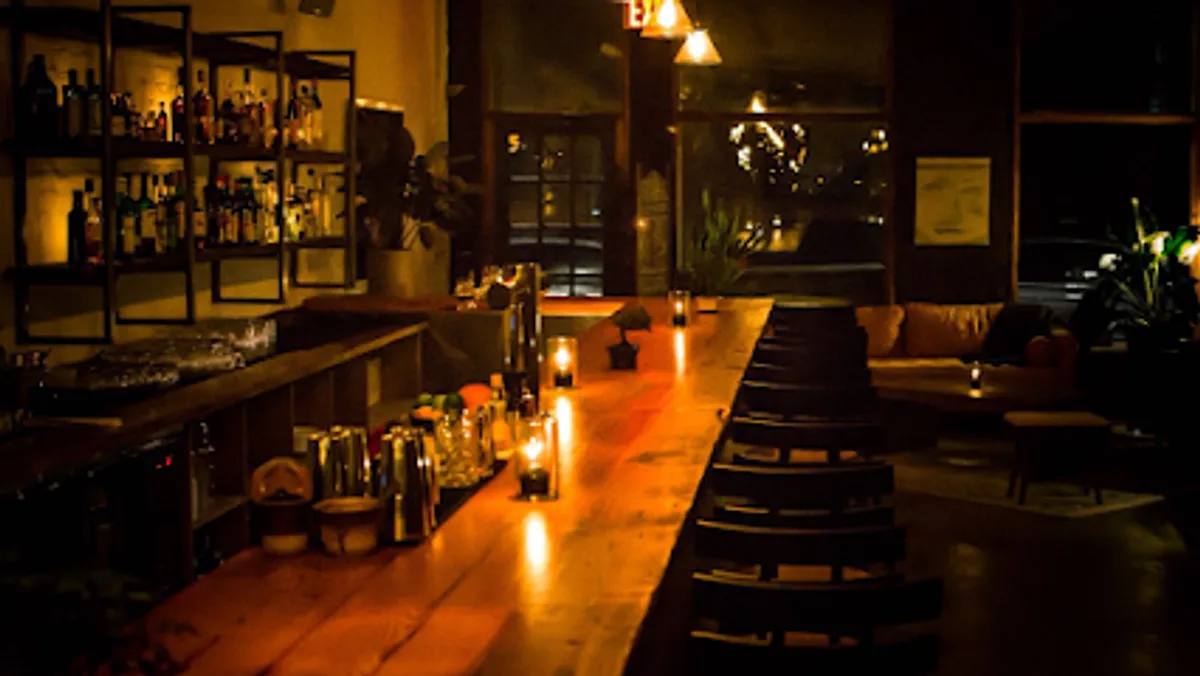 Interior view of Otis, a popular spot in brooklyn