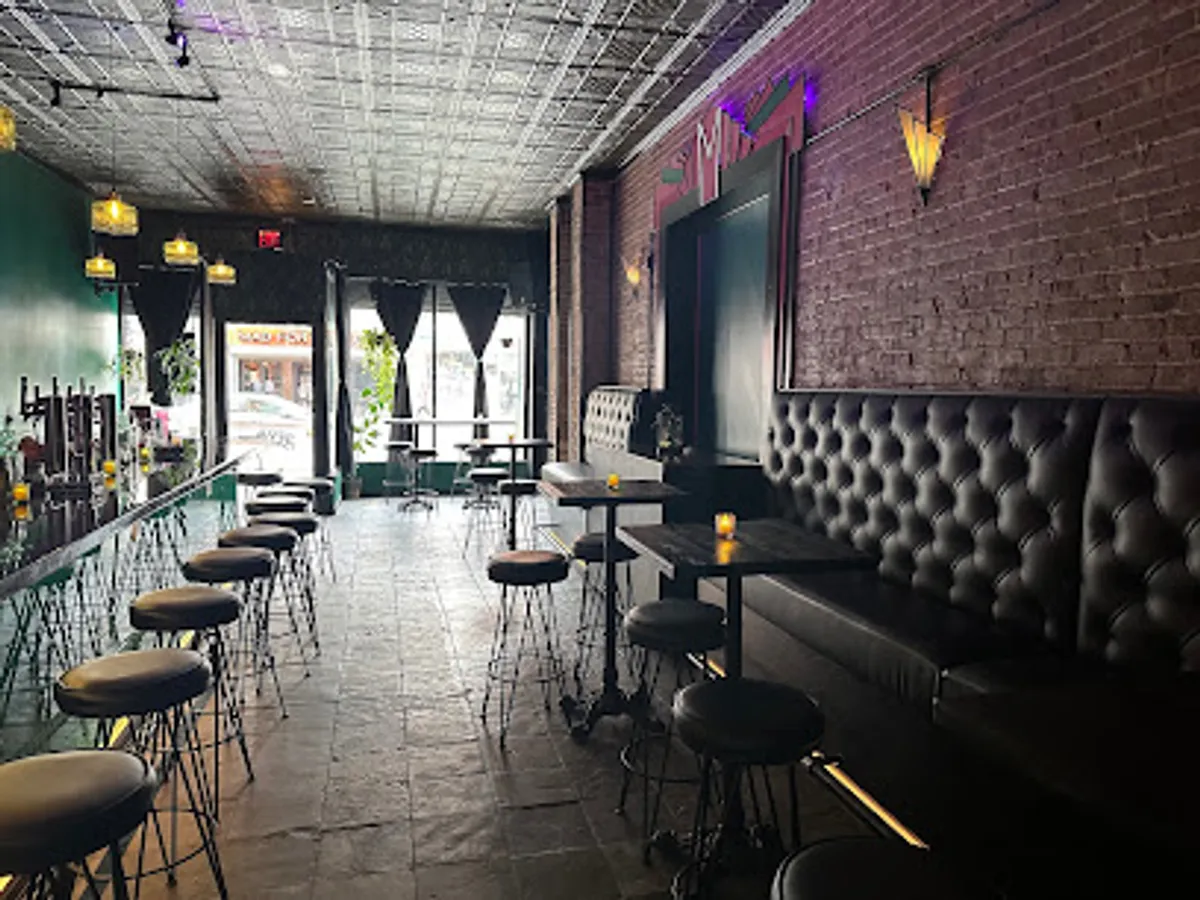 Interior view of Medusa Bar Bk in Brooklyn with guests enjoying drinks