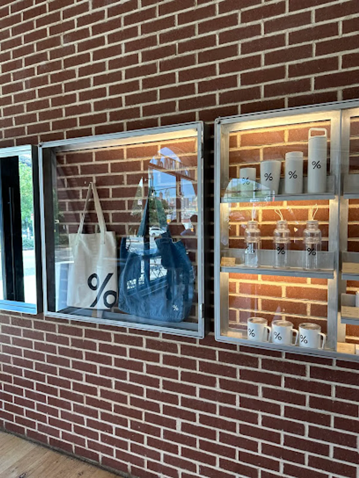 Interior view of % Arabica, a popular spot in brooklyn