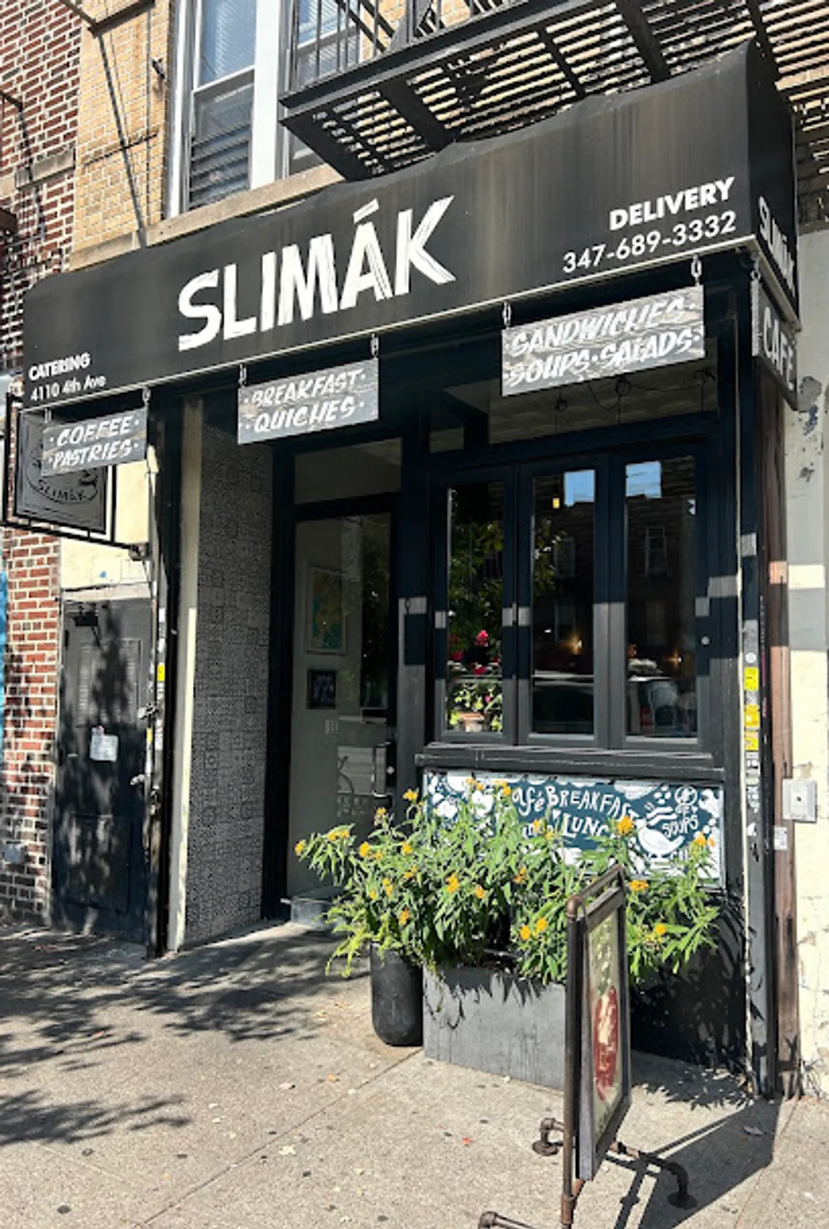 Interior view of SLIMAK CAFE, a popular spot in brooklyn