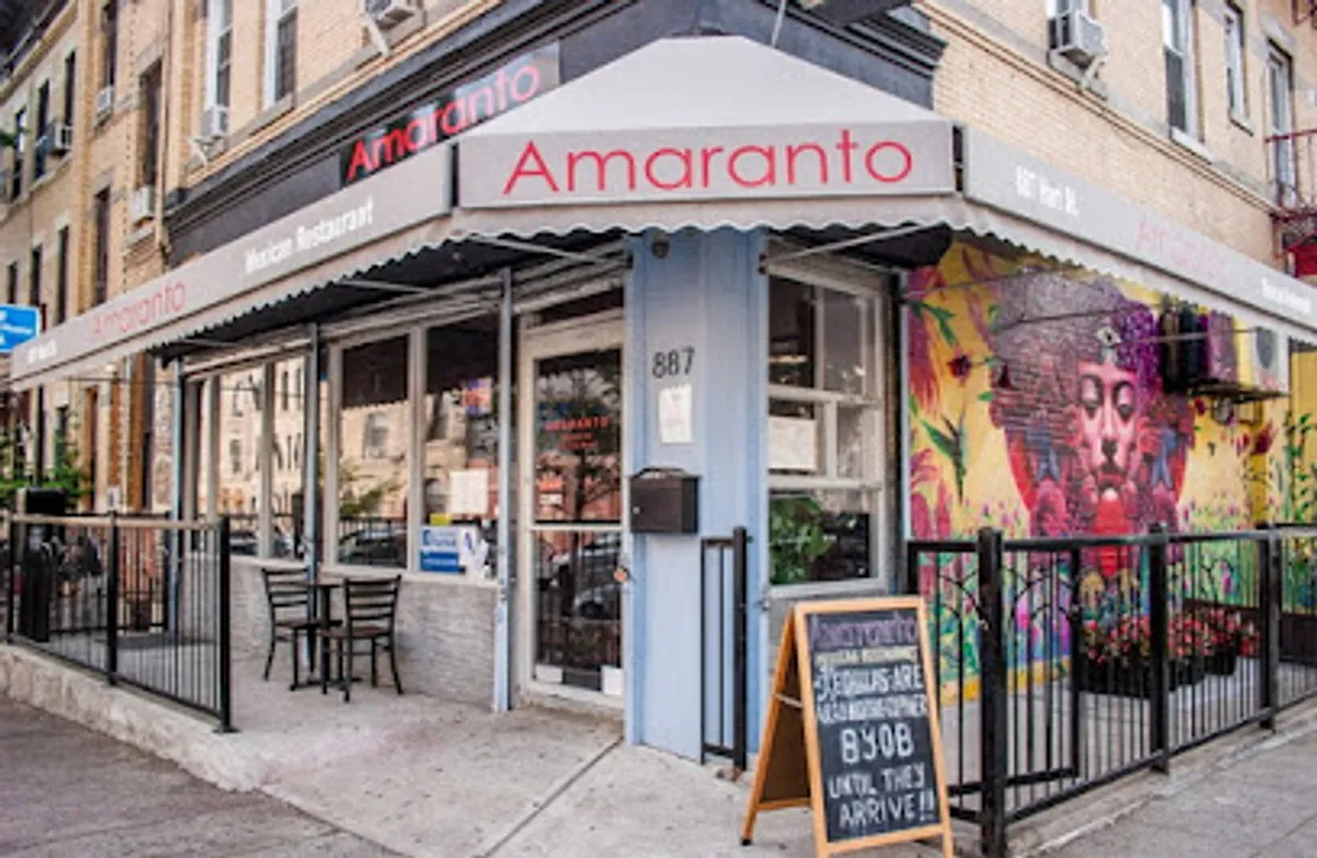 Interior view of Amaranto, a popular spot in brooklyn