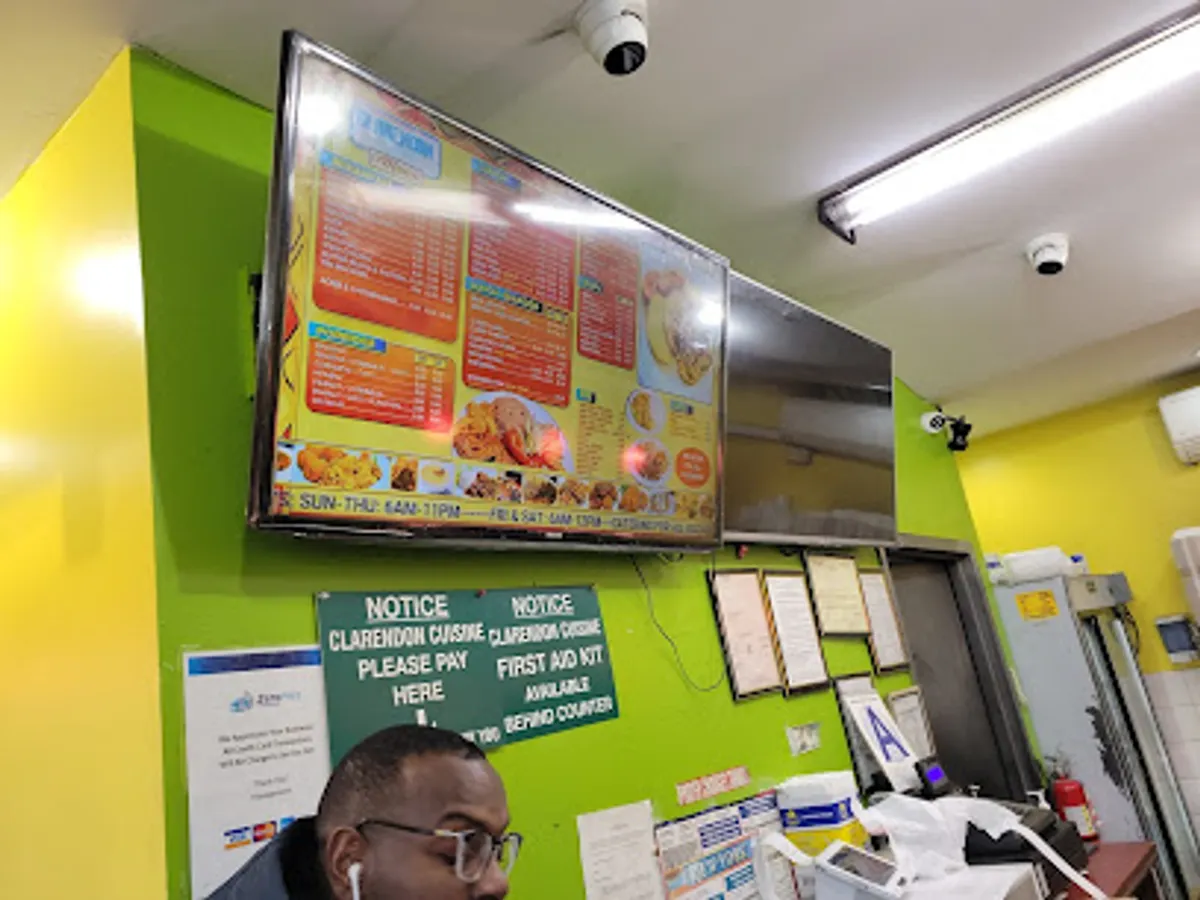 Interior view of Clarendon Cuisine, a popular spot in brooklyn