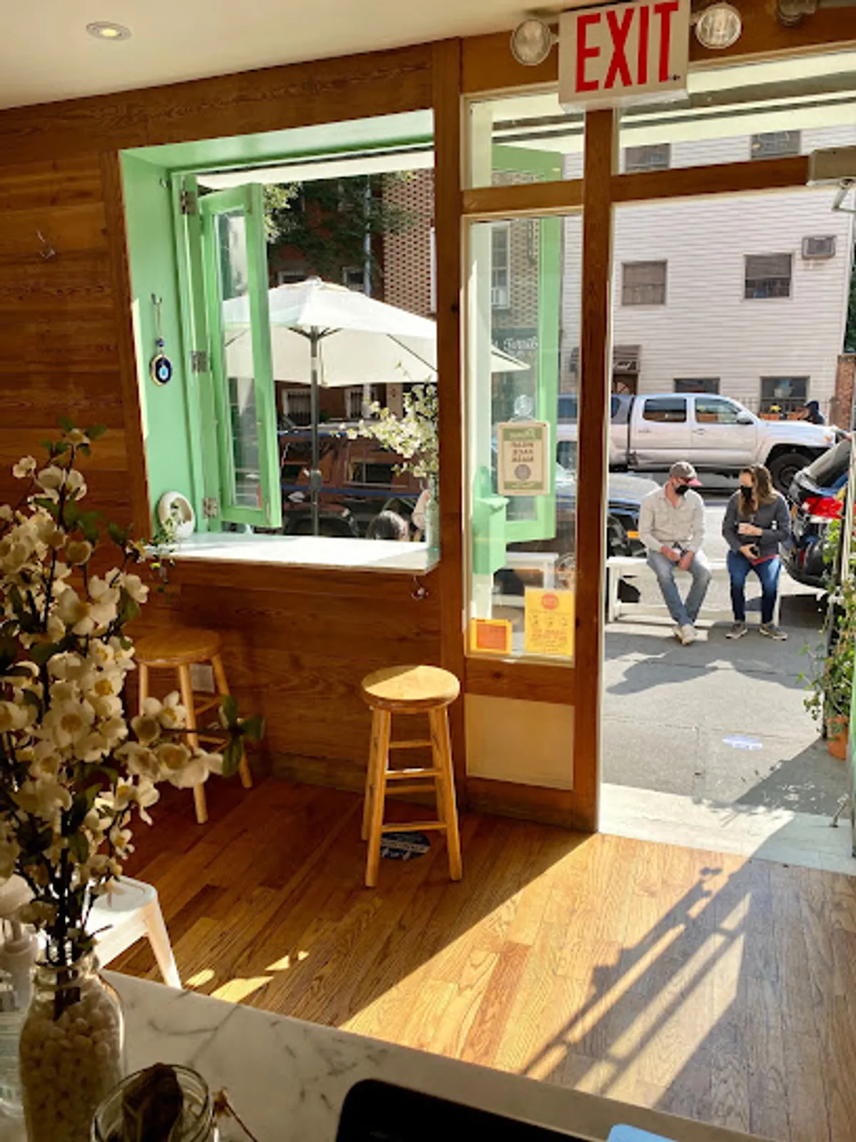 Interior view of Cafe Volkan, featuring cozy seating and vibrant decor
