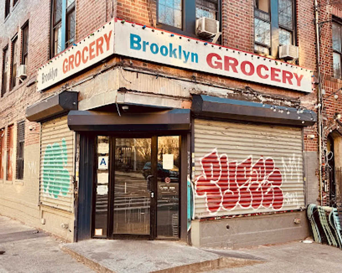 Interior view of La Cantine showing tables set for dining in Brooklyn